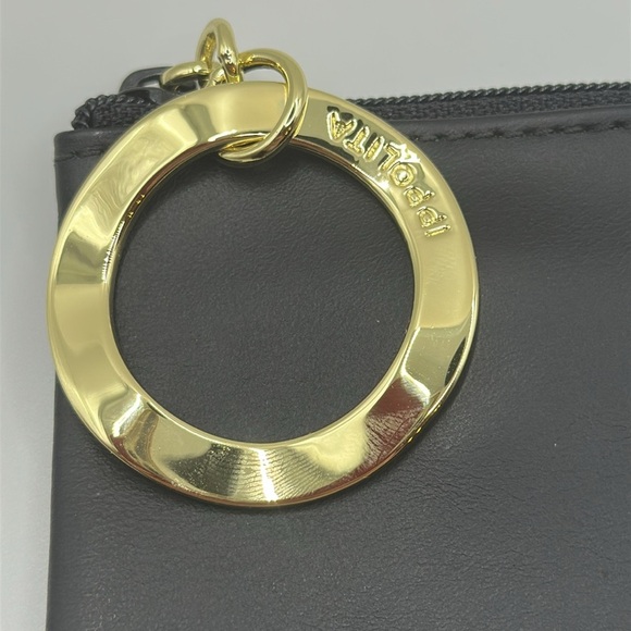 Ippolita Black Leather Jewelry Cosmetic bag pouch NEW 9x4" - Picture 2 of 8